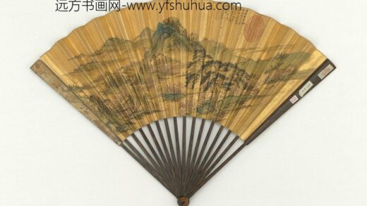 明文征明画桃林成扇 1.jpg