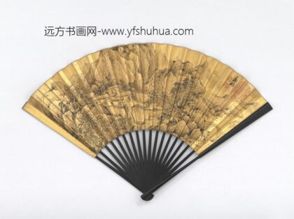 明文征明画秋林书屋并自书七言律诗成扇 1.jpg