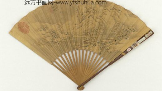 明文征明画雪山茆店成扇 1.jpg