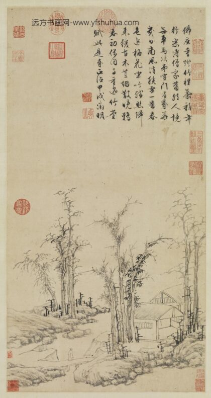 明文征明疏林茆屋轴.jpg