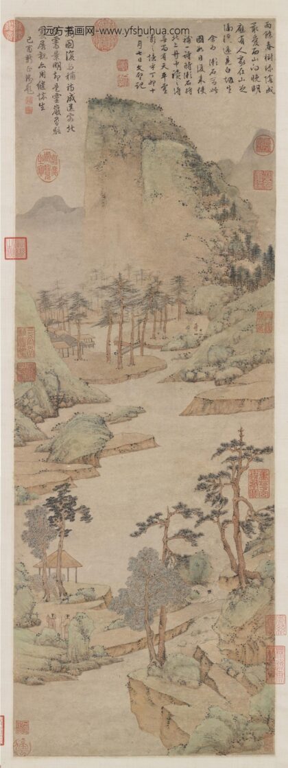 明文征明雨余春树轴.jpg