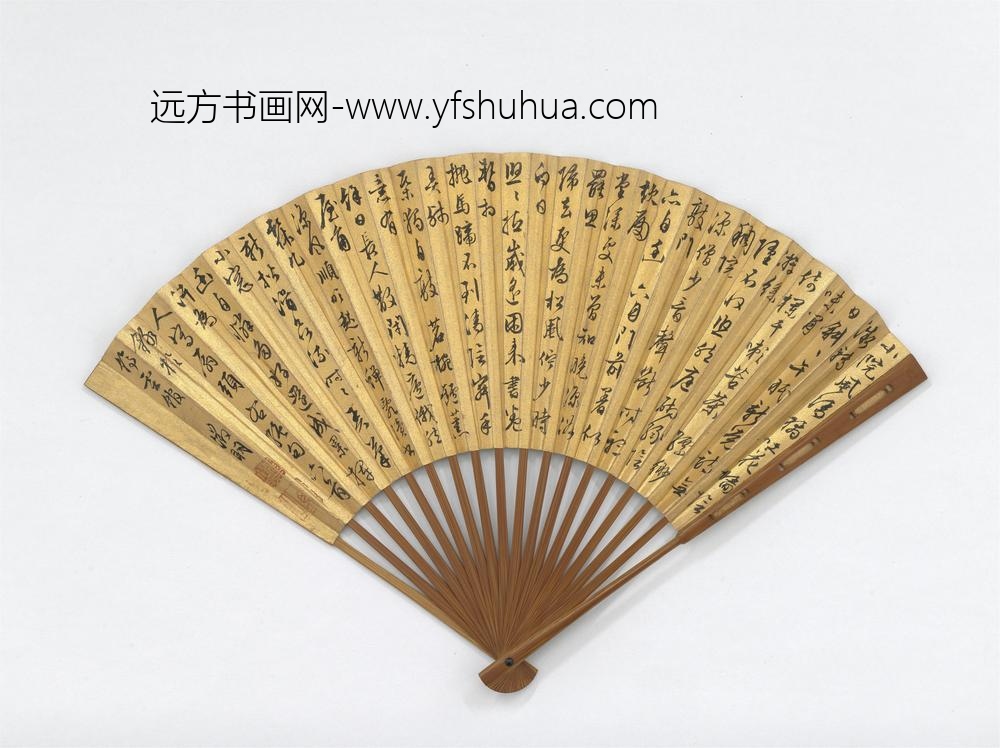 明钱谷画板桥策蹇文征明书七言绝句六首-