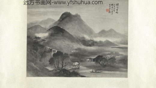 民国吴石僊烟溪独钓镜片.jpg