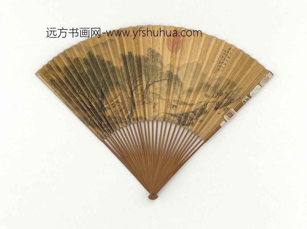 清吴时画儿戏图成扇
