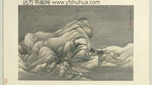 清恽寿平王翚花卉山水合册仿王维山水.jpg