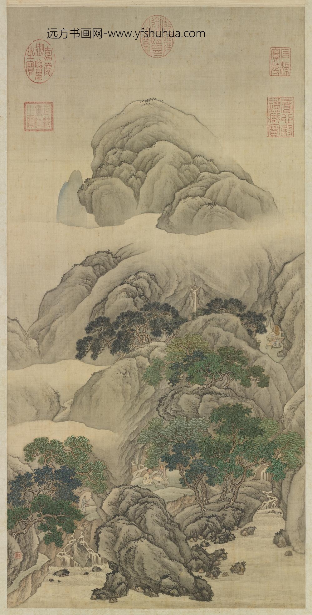 清王云画山水轴