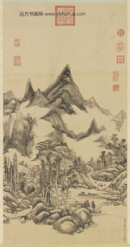 清王原祁云壑流泉图轴.jpg