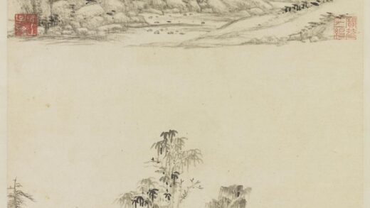 清王原祁仿倪瓒山水轴.jpg