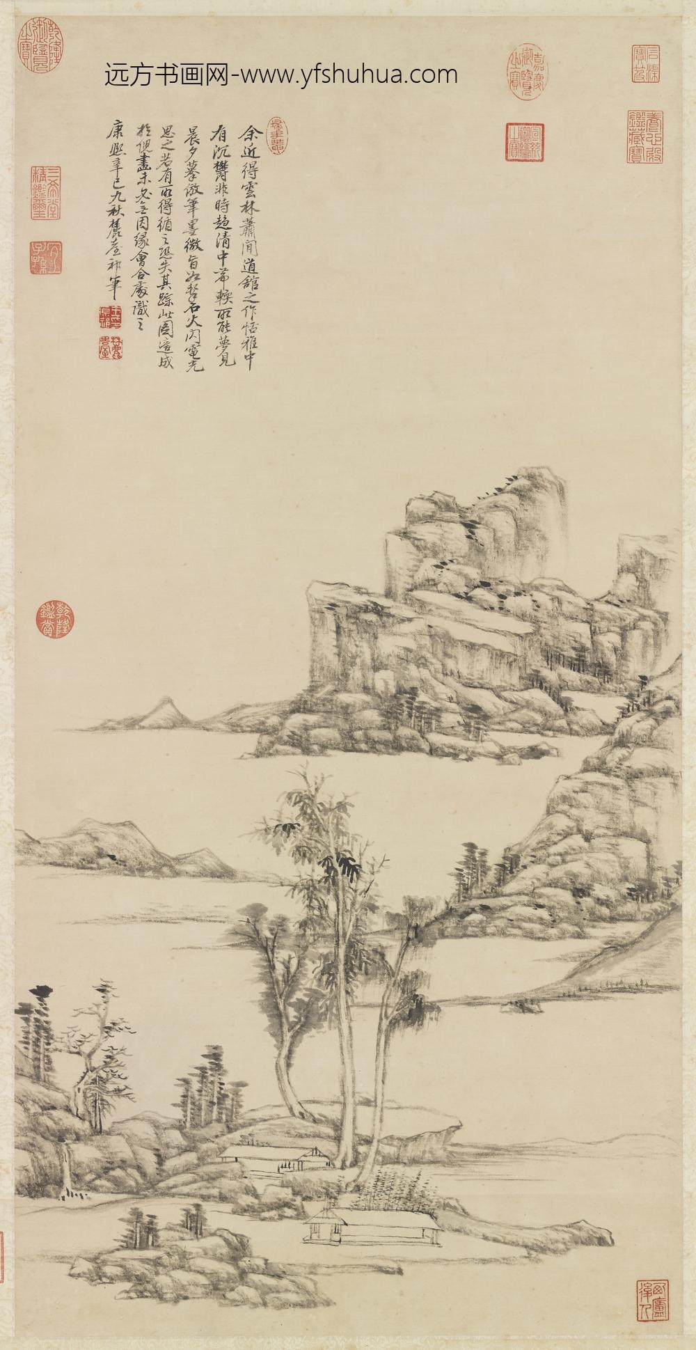 清王原祁仿倪瓒笔意轴