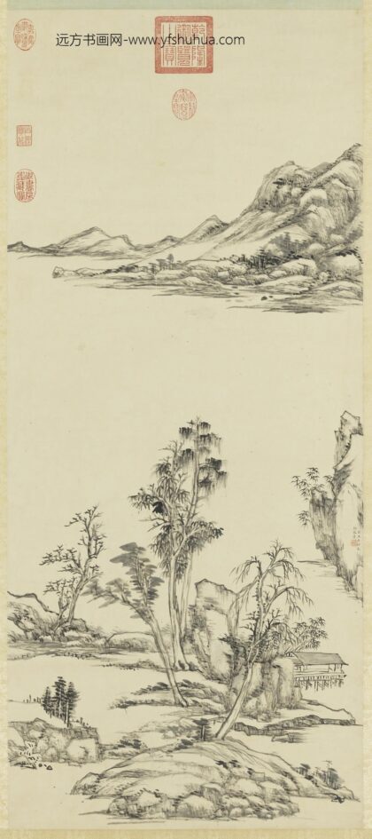 清王原祁仿倪黄合笔轴.jpg