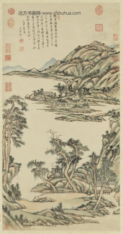 清王原祁仿倪黄山水轴.jpg