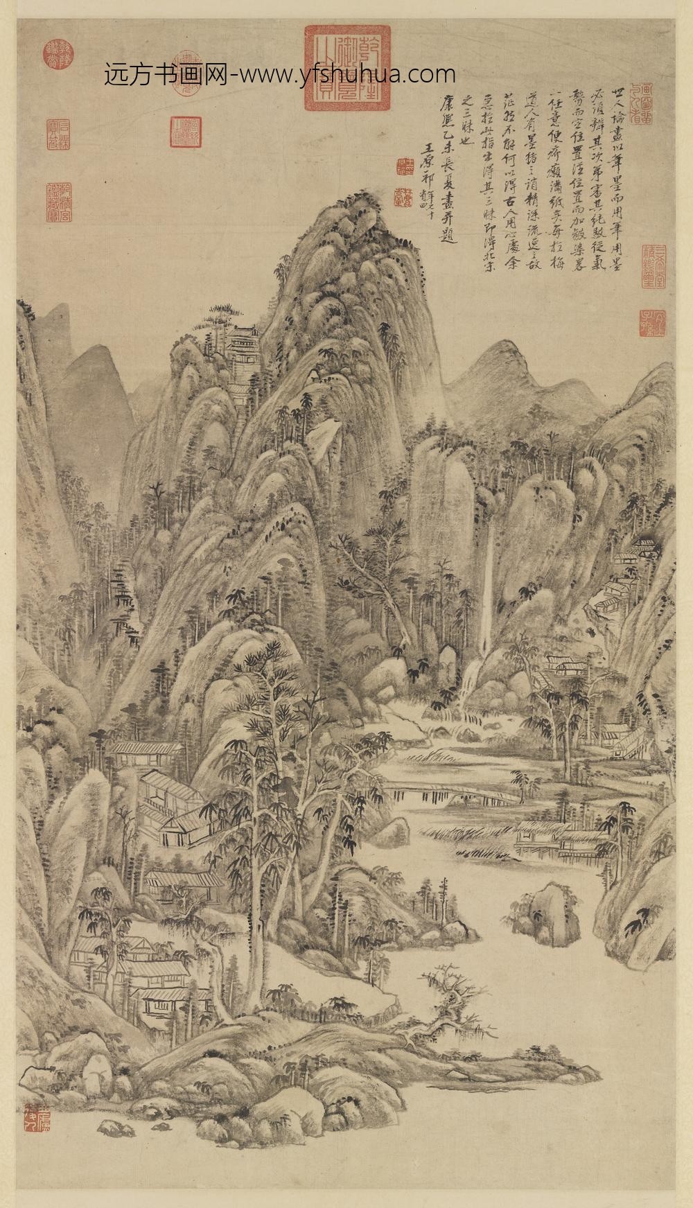清王原祁仿北宋人山水轴