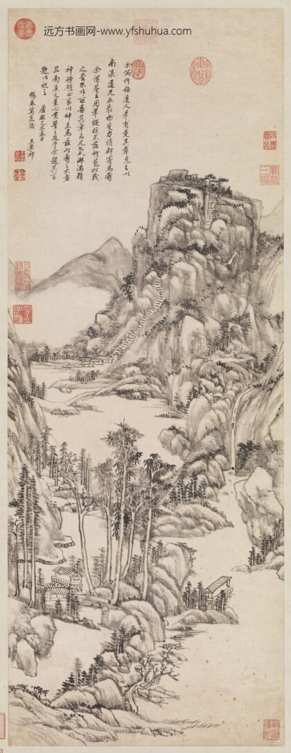 清王原祁仿吴镇山水轴.jpg
