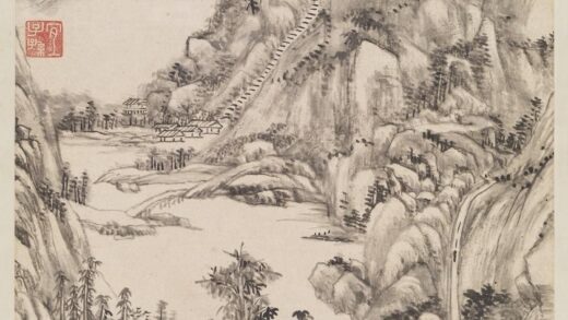 清王原祁仿吴镇山水轴.jpg