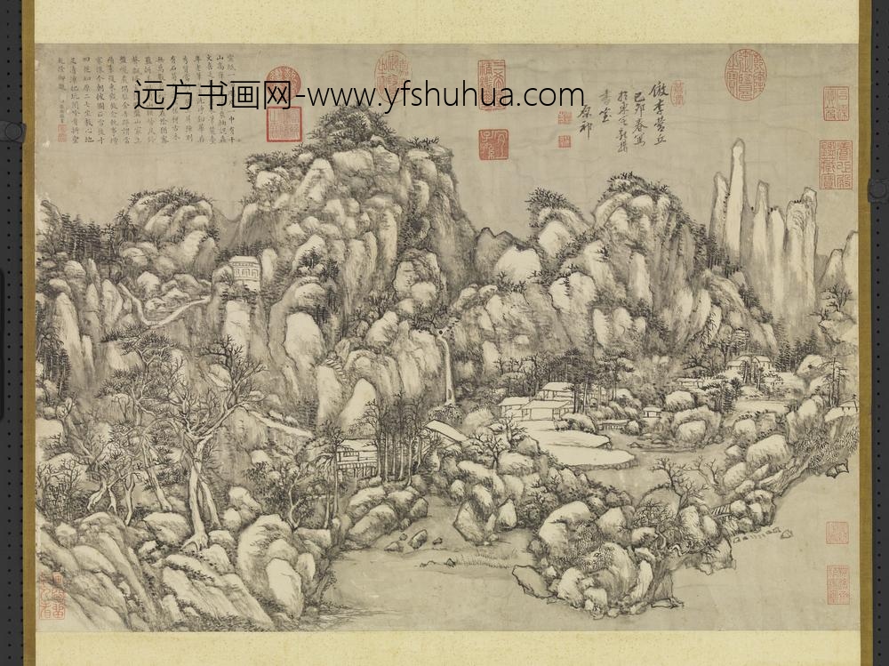 清王原祁仿李营丘笔意轴