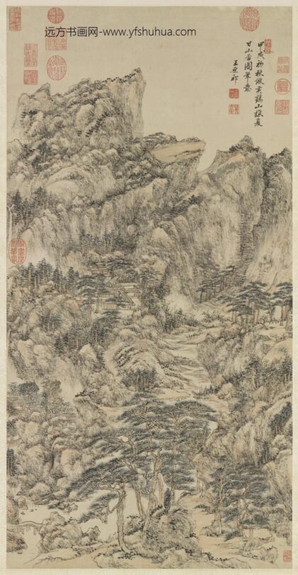 清王原祁仿王蒙夏日山居图轴.jpg