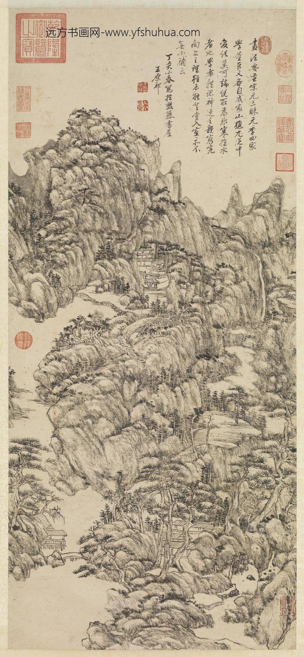 清王原祁仿王蒙笔意轴