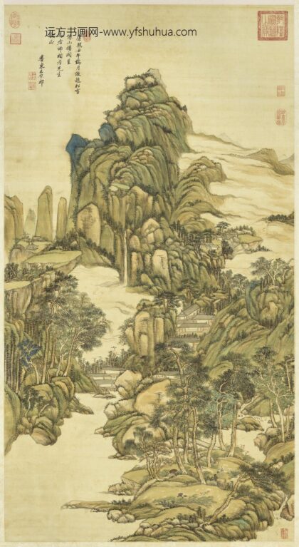 清王原祁仿赵孟俯仙山楼阁轴.jpg