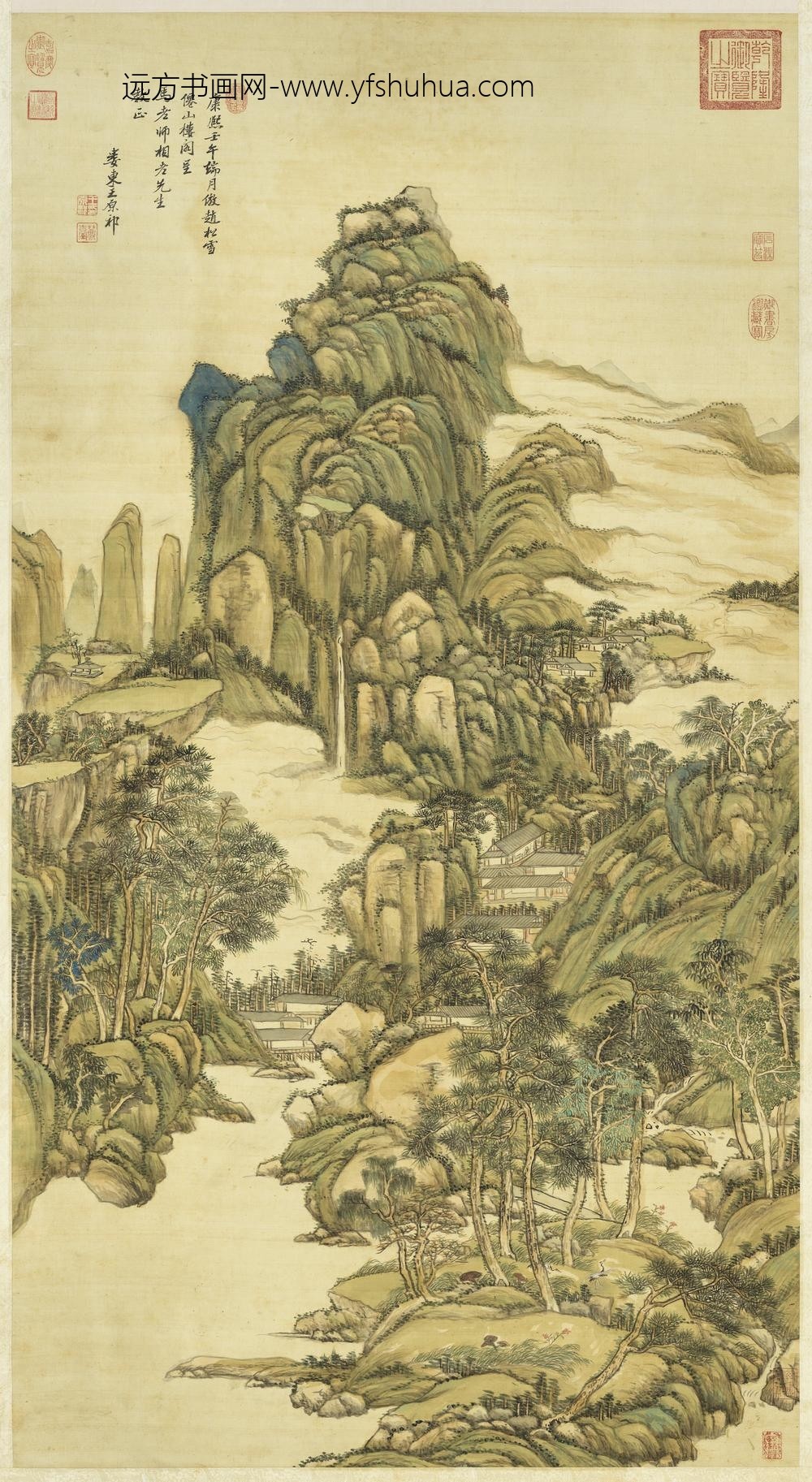 清王原祁仿赵孟俯仙山楼阁轴