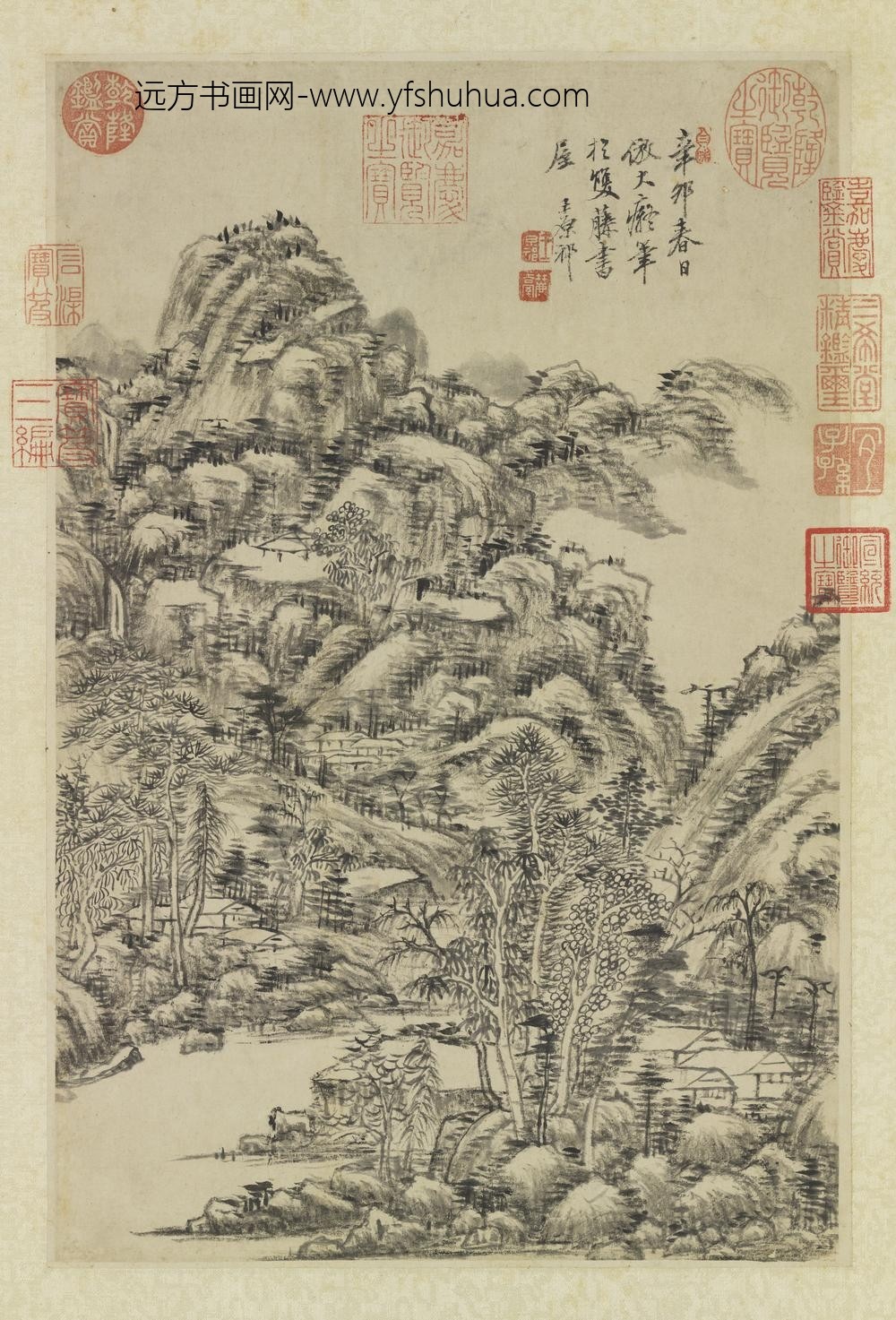 清王原祁仿黄公望山水轴