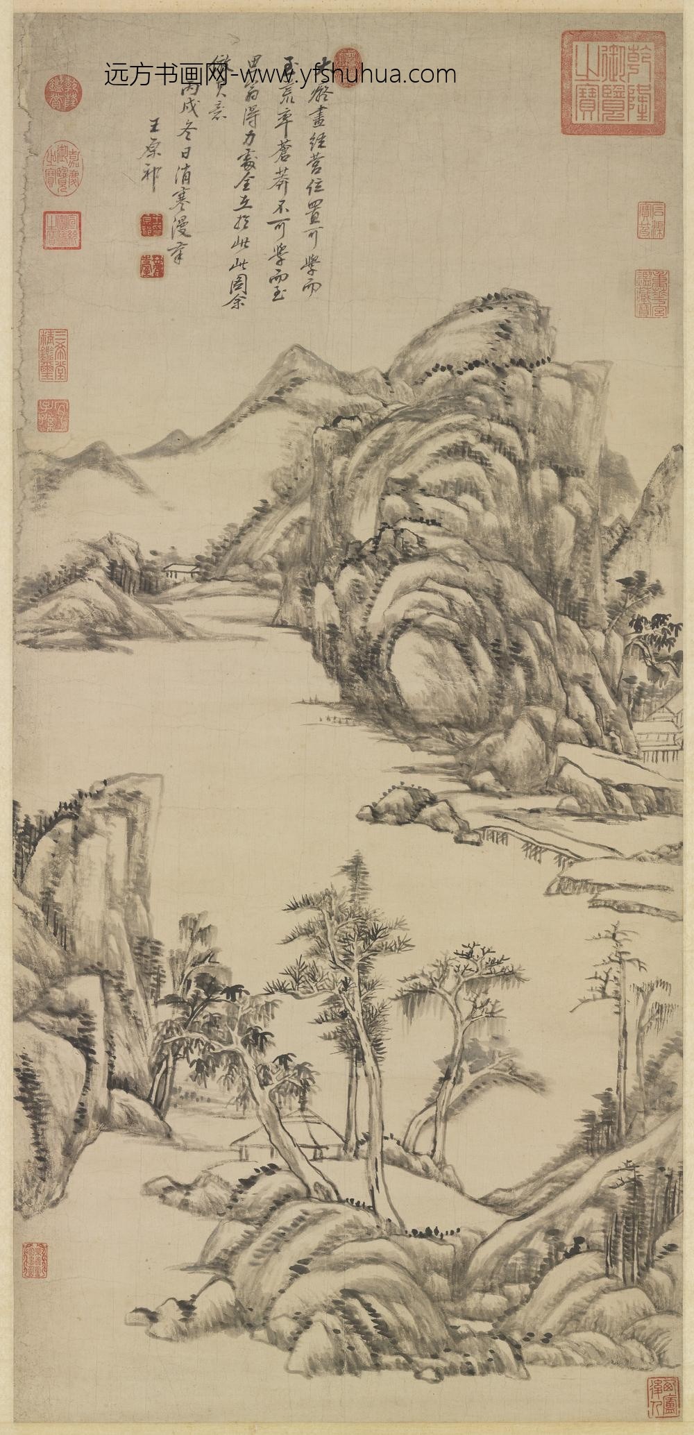 清王原祁仿黄公望山水轴