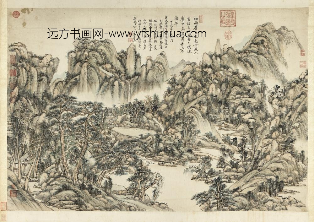 清王原祁仿黄公望山水轴