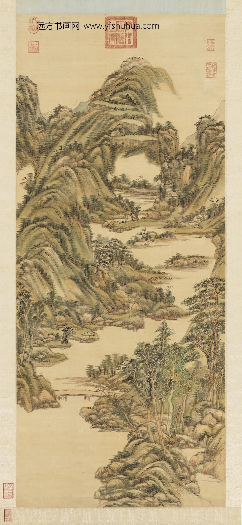 清王原祁夏山旭照图轴