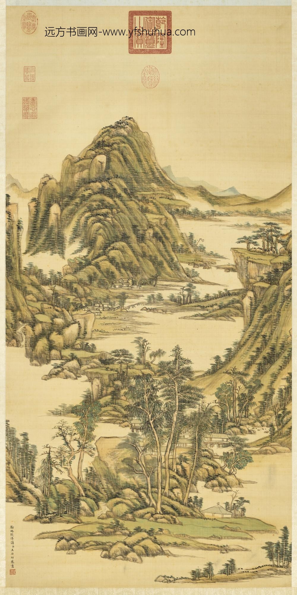 清王原祁平林罨翠图轴