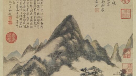 清王原祁画松壑流泉轴.jpg