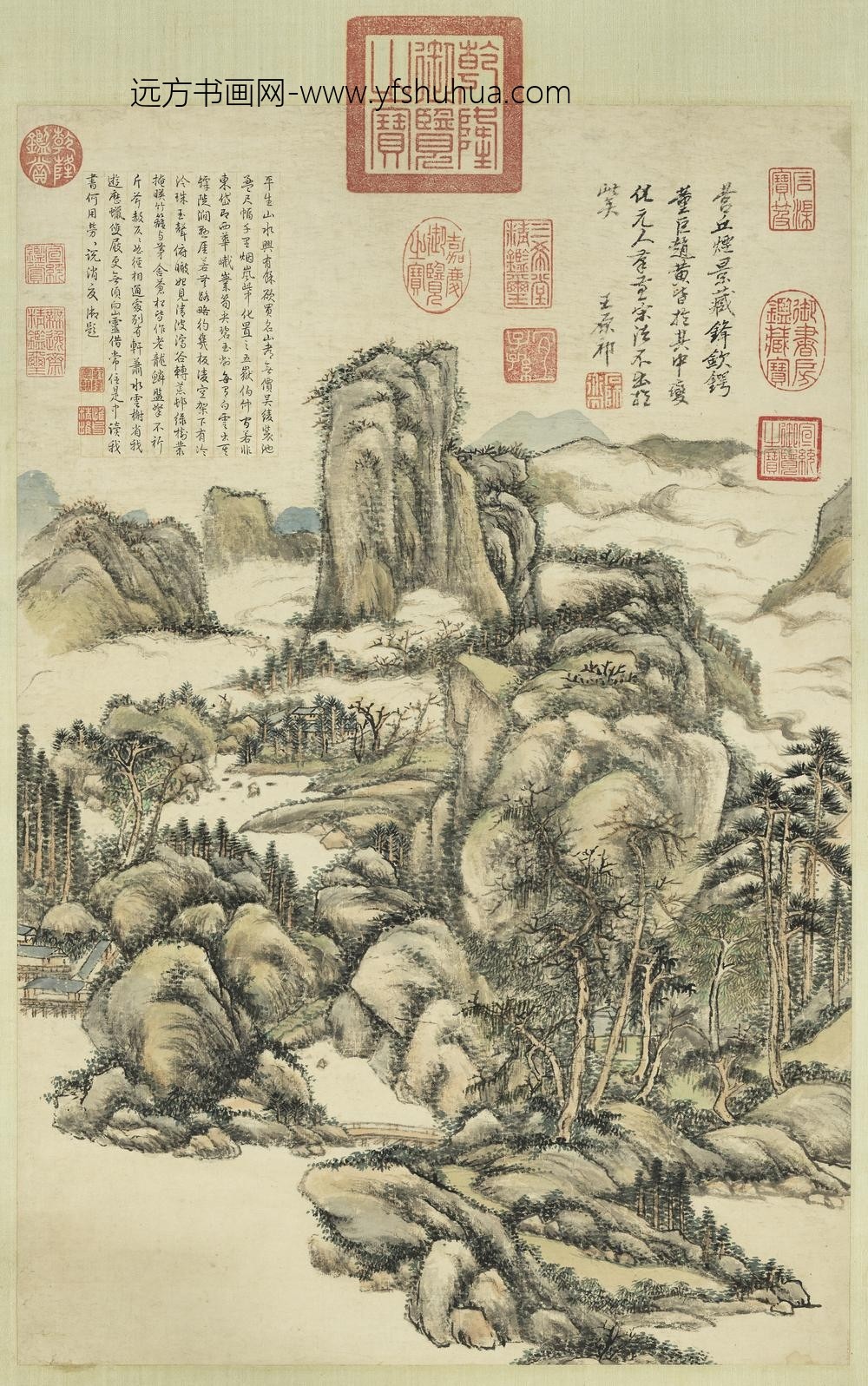 清王原祁远岫归云轴