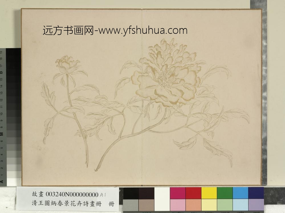 清王图炳春景花卉诗画册
