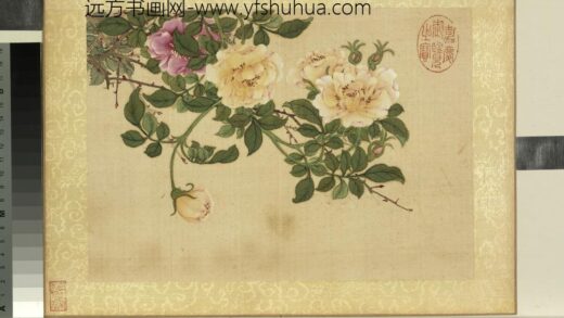 清王图炳春景花卉诗画册蔷薇.jpg