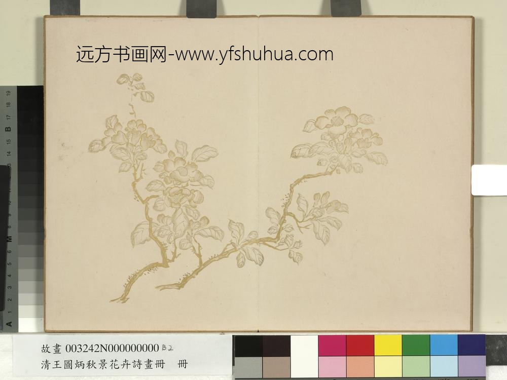 清王图炳秋景花卉诗画册