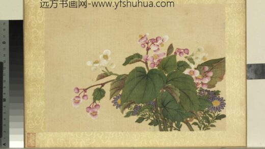 清王图炳秋景花卉诗画册秋海棠.jpg