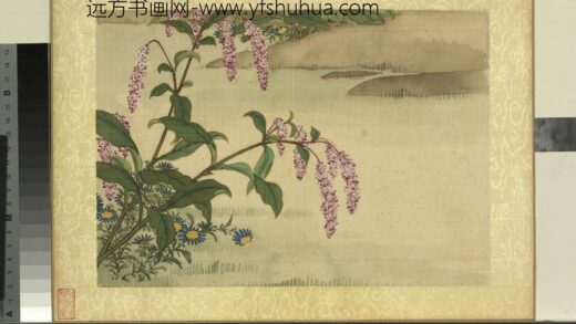 清王图炳秋景花卉诗画册红蓼.jpg