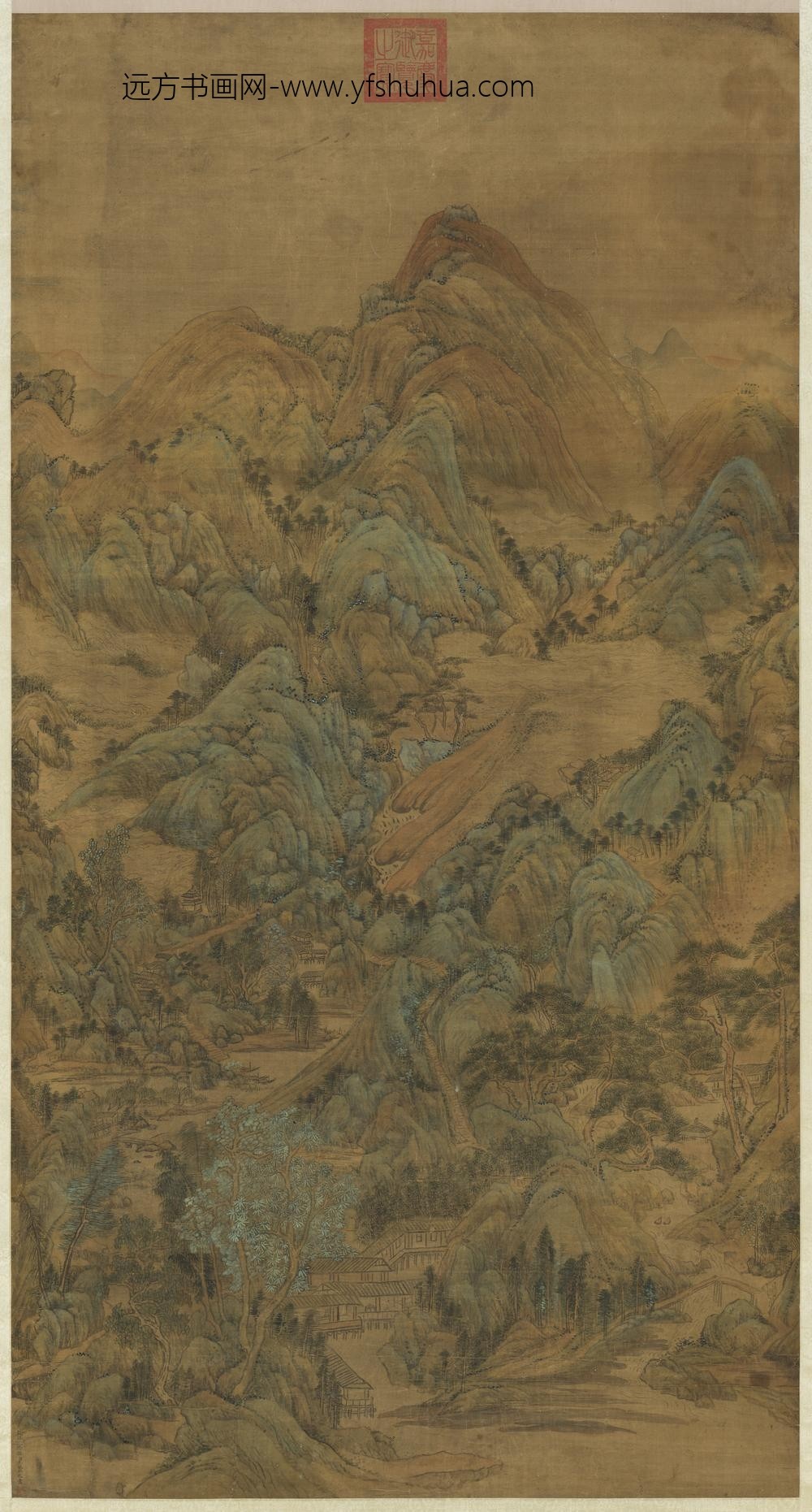 清王敬铭画山水轴