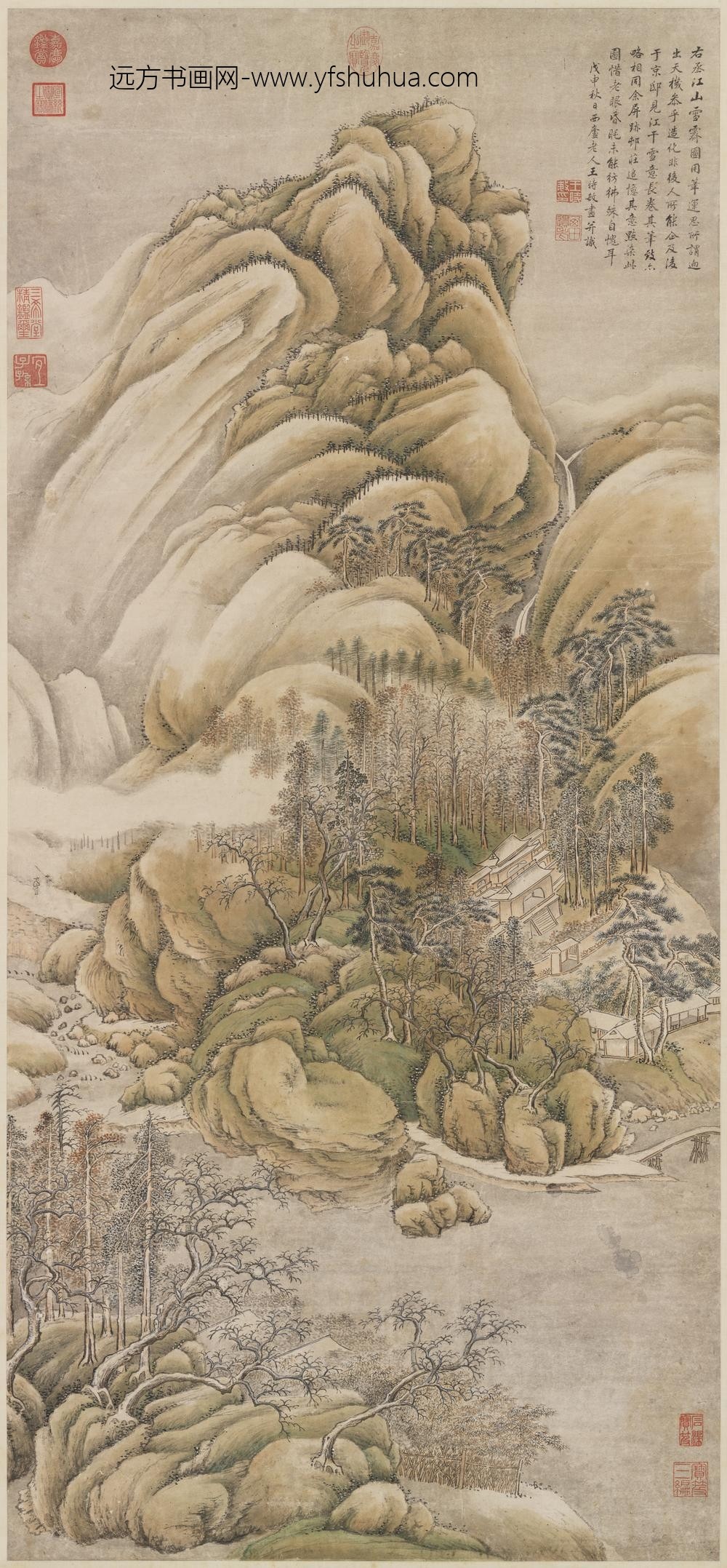清王时敏仿王维江山雪霁轴