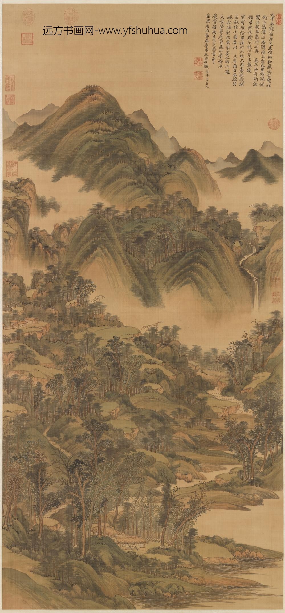 清王时敏仿黄公望山水轴
