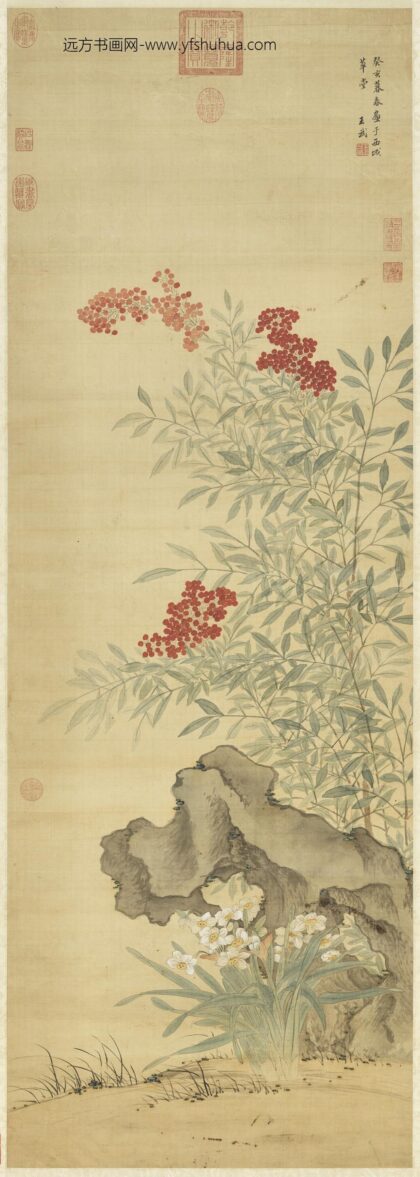清王武天竺水仙轴.jpg