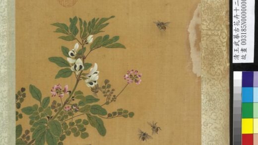清王武摹古花卉十二帧册豆花紫花地丁.jpg