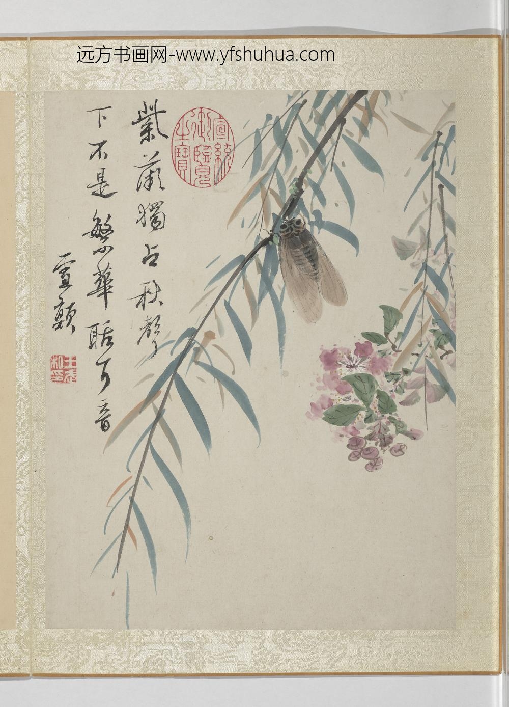 清王武花卉册紫薇杨柳