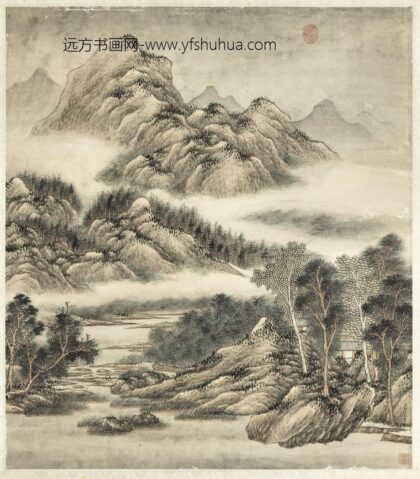 清王炳云峰烟树轴.jpg