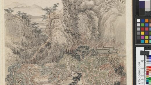 清王翚临唐宋各家山水册仿王叔明秋岩古寺.jpg