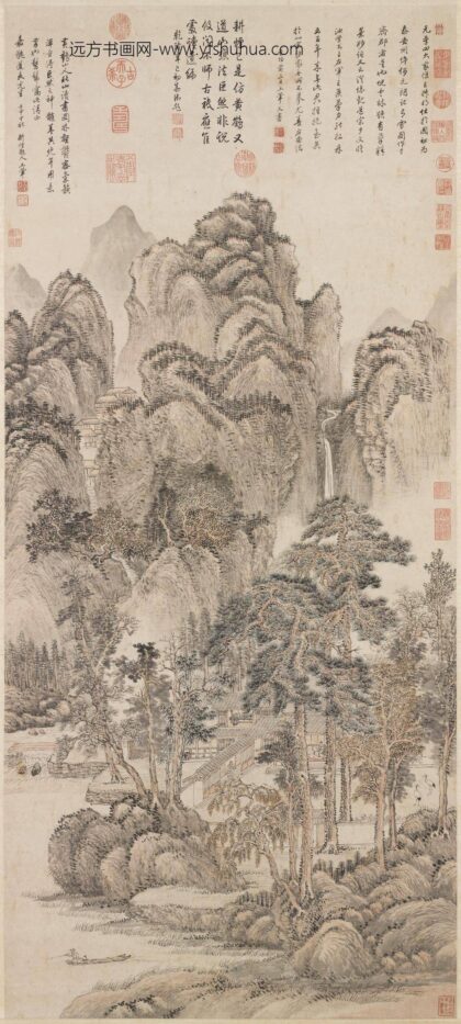 清王翚仿王蒙秋山读书图轴.jpg