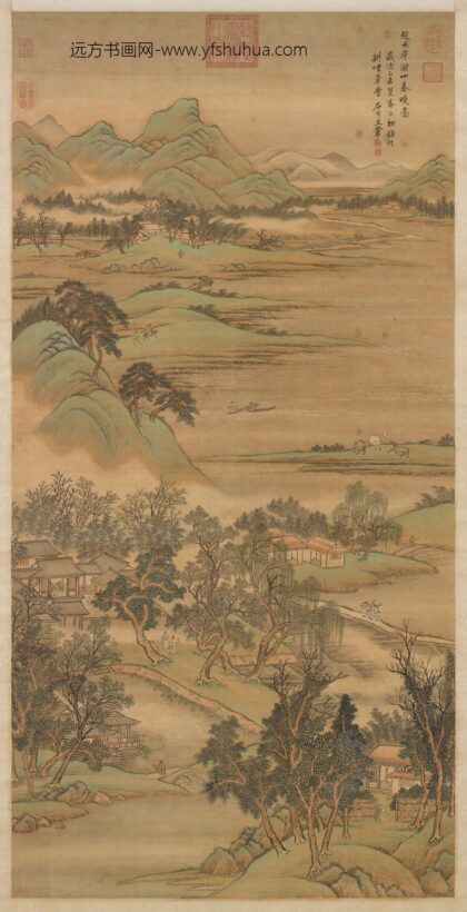 清王翚仿赵大年湖山春晓轴.jpg