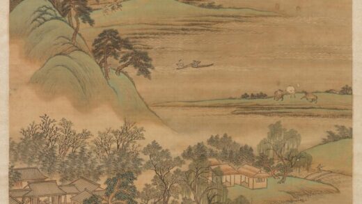 清王翚仿赵大年湖山春晓轴.jpg