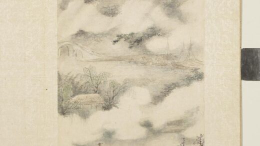 清王翚墨迹册仿马和之江村夜雨.jpg