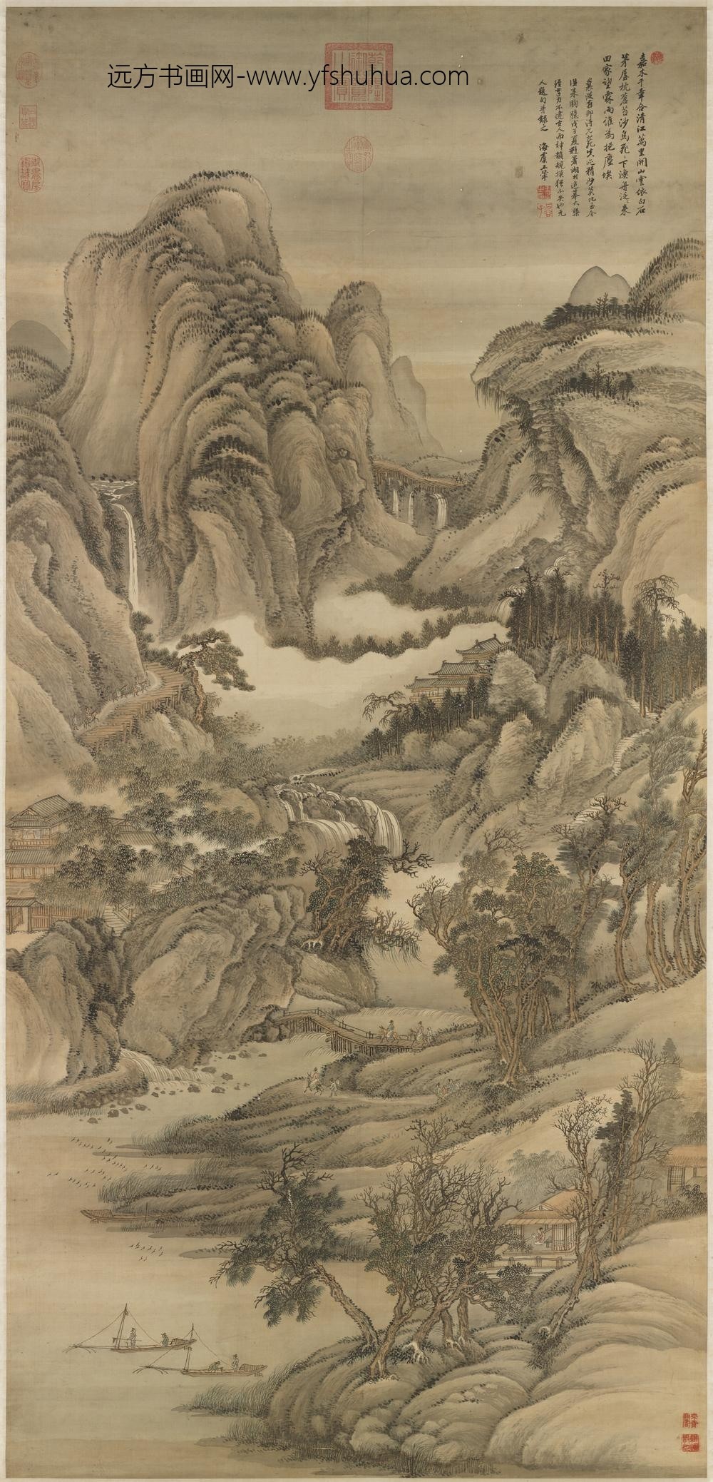 清王翚山水轴