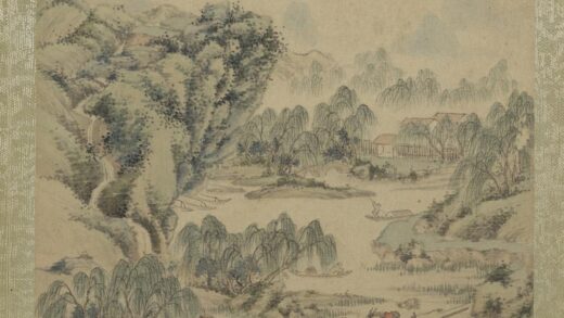 清王翚拟古山水画册引驴过桥.jpg