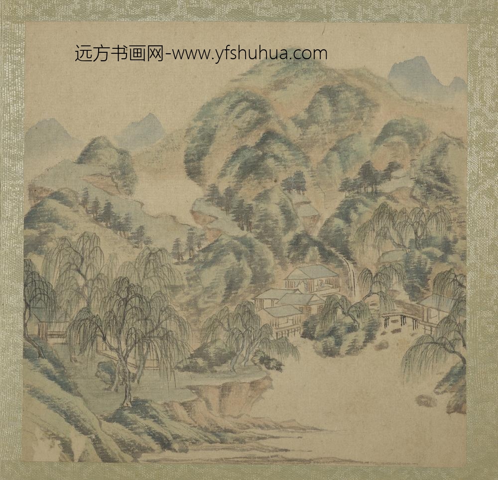 清王翚拟古山水画册青山绿柳